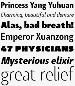Tang font sample