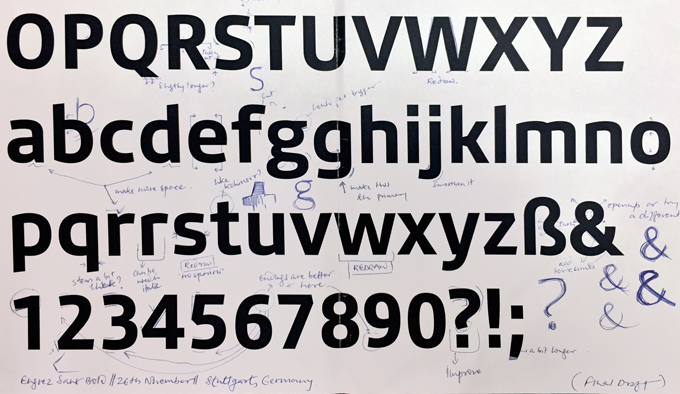 Corrected proofs for the Engrez typeface.