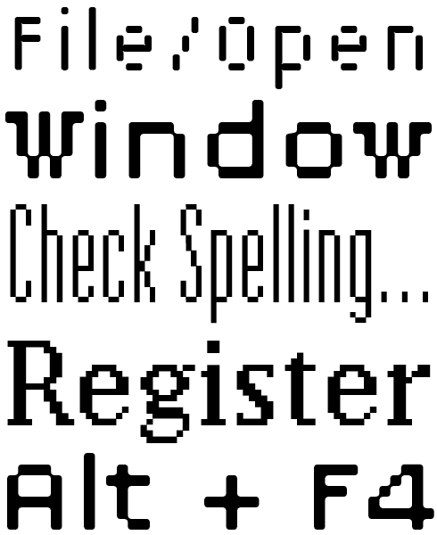 Lo Res Font Sample