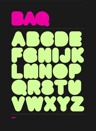 BAQ Rounded font sample