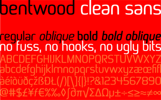 Bentwood font sample