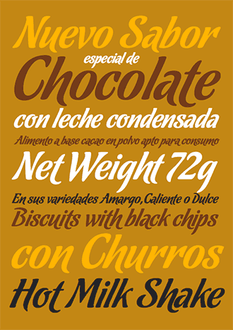 Chocolate font sample