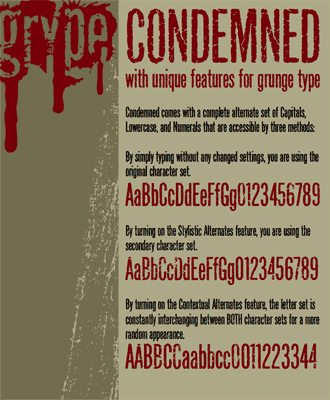 Condemned font sample