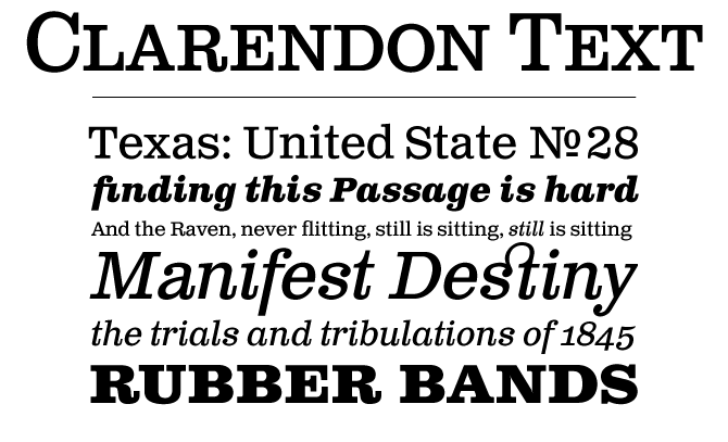 Clarendon Text font sample