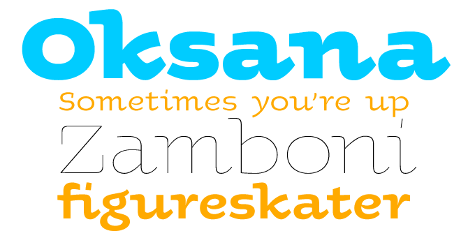 Oksana font sample