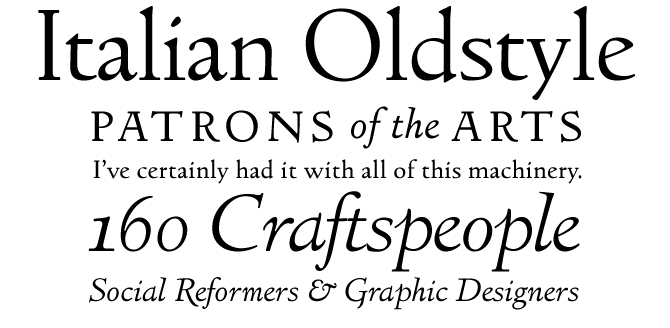 Italienisch Oldstyle Font Probe
