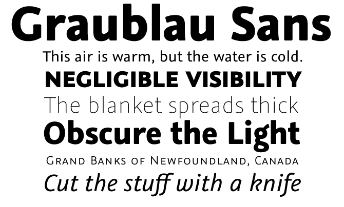 Graublau Pro font sample