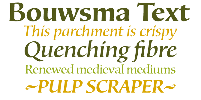 Bouwsma Text font sample