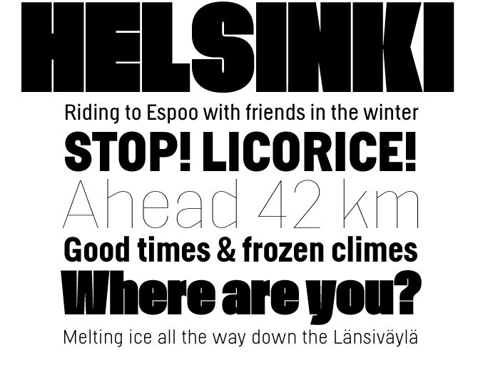 Helsinki font sample