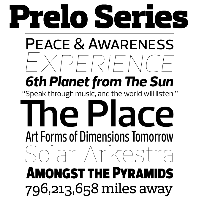 Prelo font sample