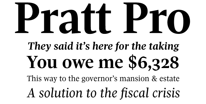 Pratt Pro font sample