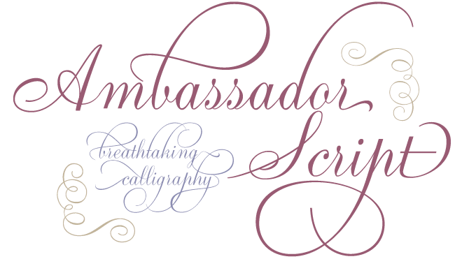 Ambassador Script font sample