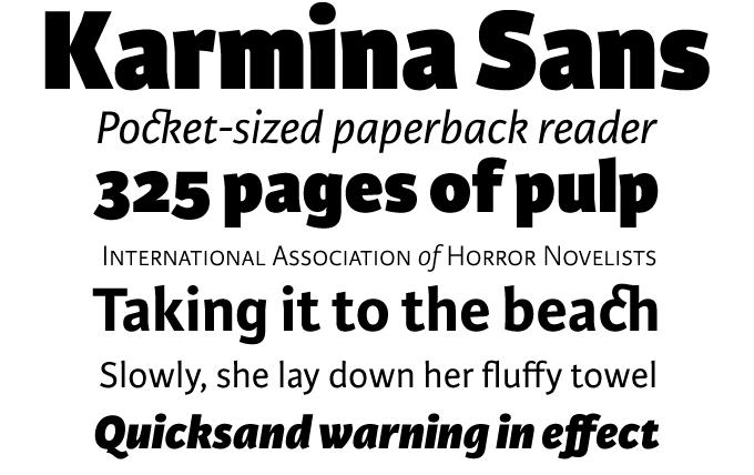 Karmina Sans font sample