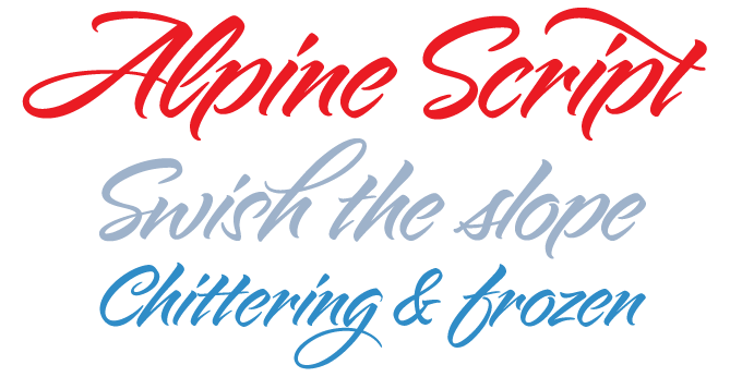 Alpine Script font sample