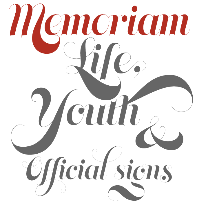 Memoriam font sample