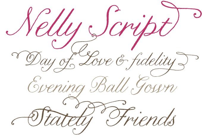 Nelly Script font sample