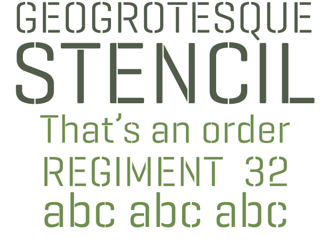 Geogrotesque Stencil font sample