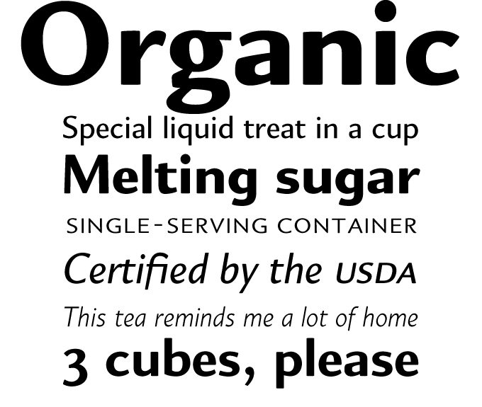 Organic font sample