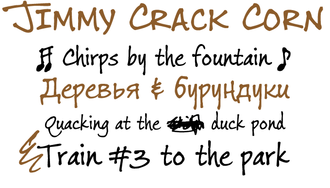 Jimmy Crack Corn font sample