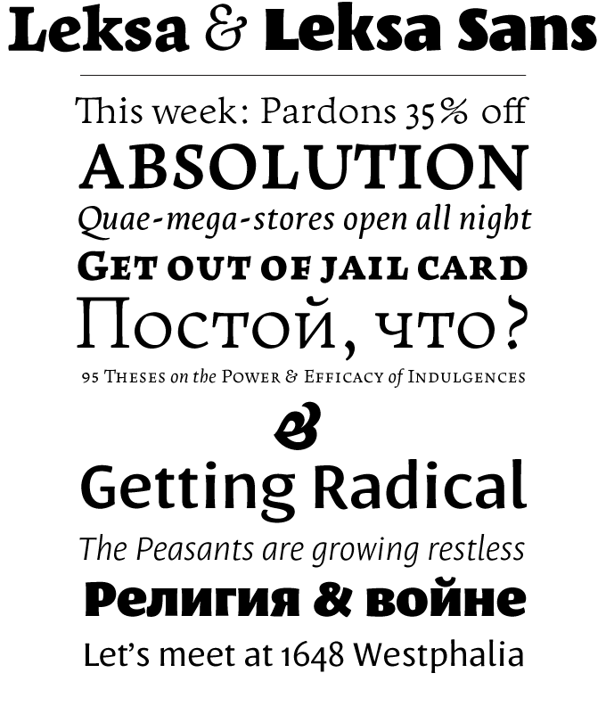 Leksa & Leksa Sans font sample