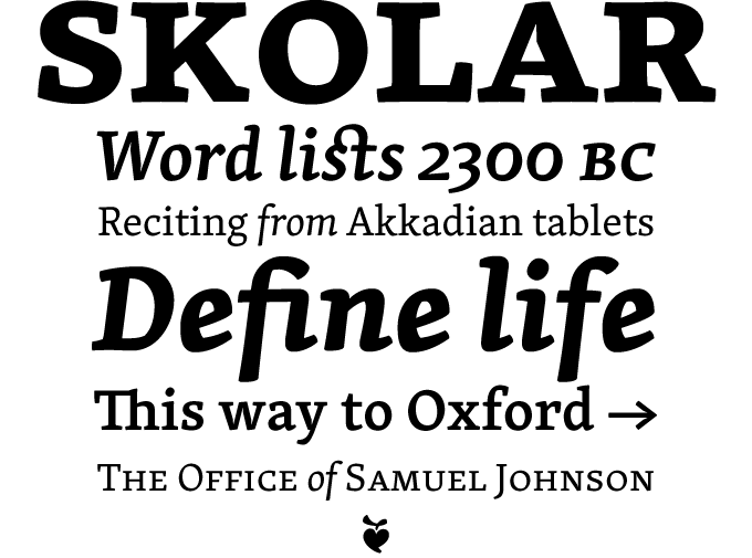 Skolar font sample