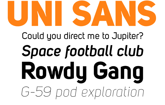 Uni Sans font sample