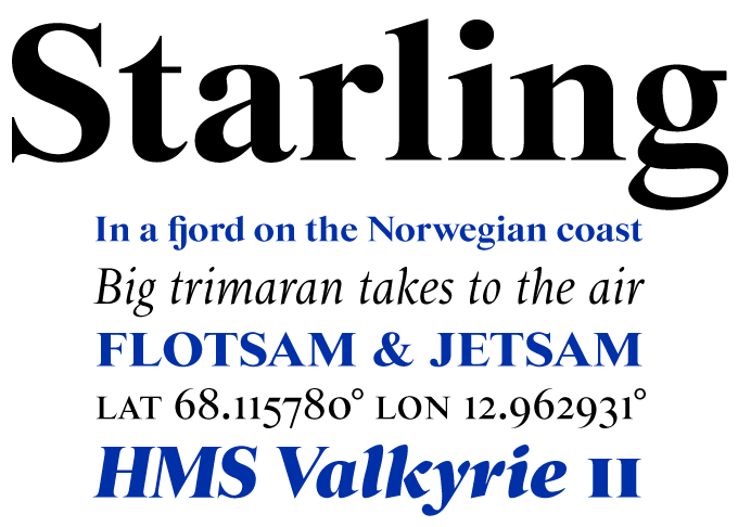 Starling font sample