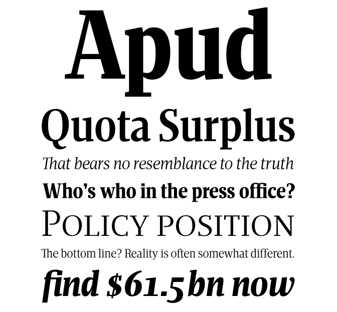 Apud font sample
