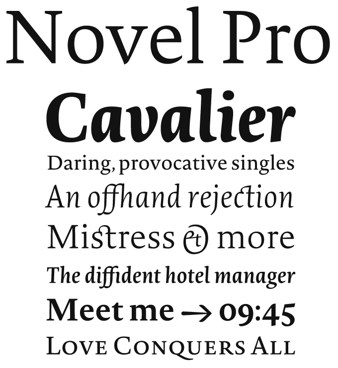 Novel font sample