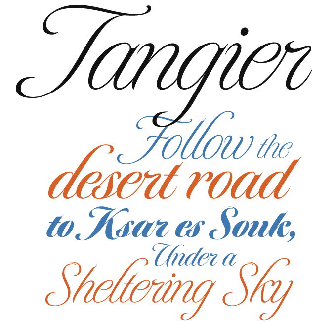 Tangier font sample