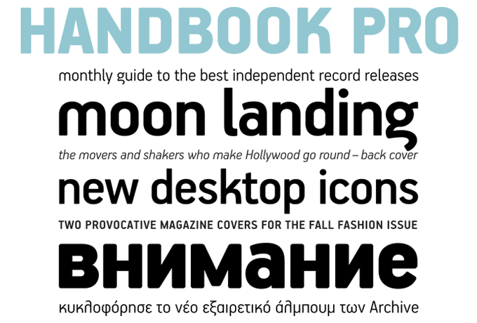 Handbook Pro font sample