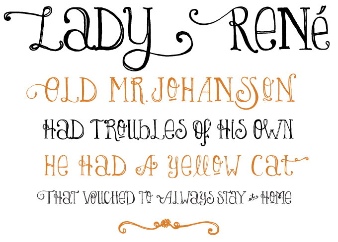 Lady Rene font sample