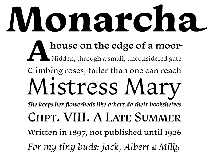Monarcha font sample