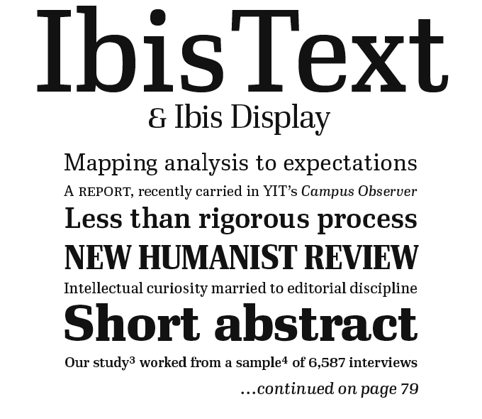Ibis font sample