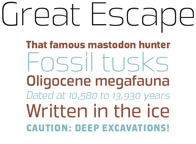Great Escape font sample
