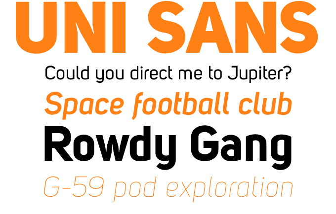 Uni Sans font sample