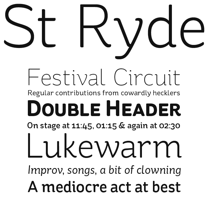 St Ryde font sample