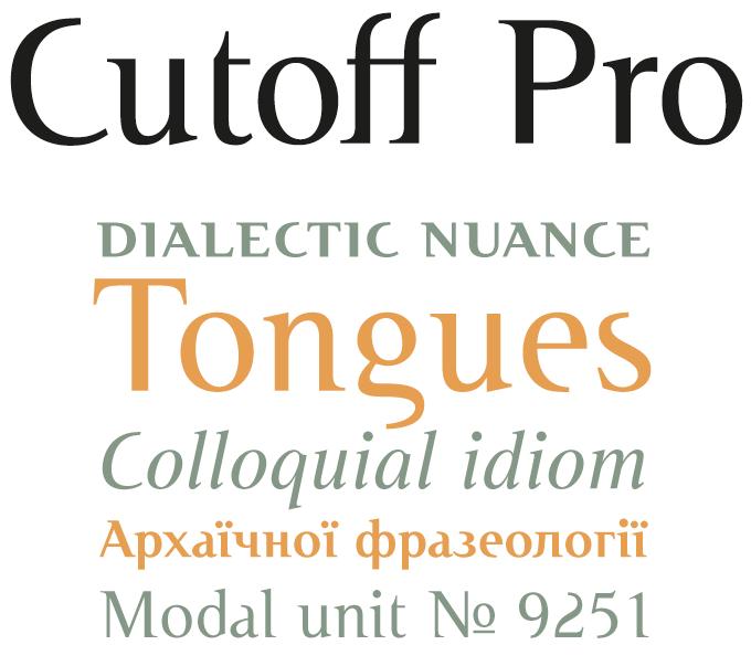 Cutoff Pro font sample