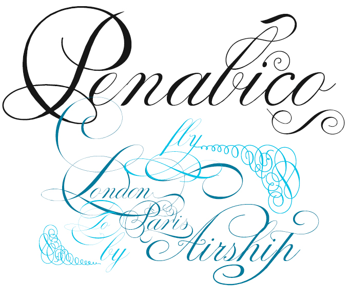 Penabico font sample