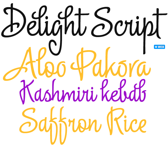 Delight Script font sample