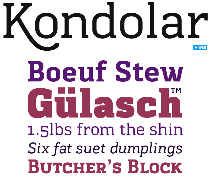 Kondolar font sample