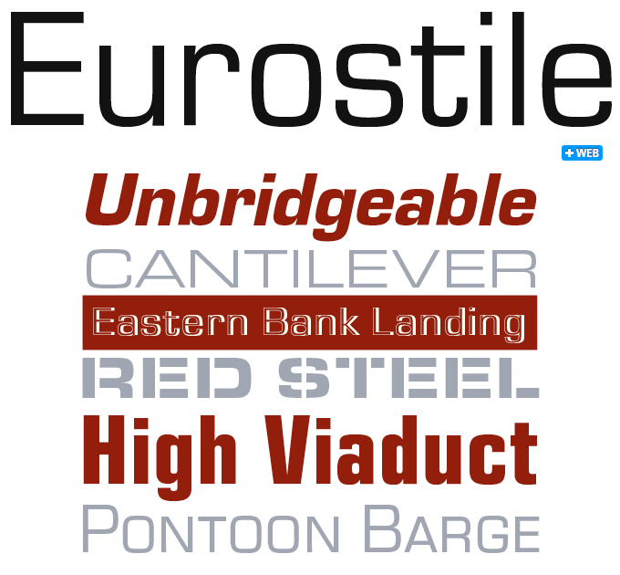 Eurostile font sample