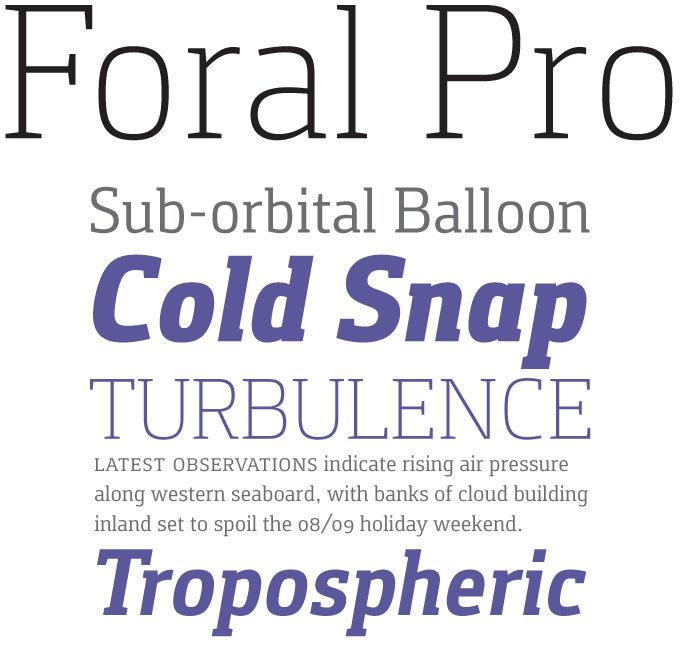 Foral Pro font sample