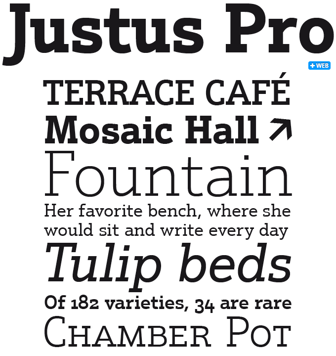 Justus Pro font sample