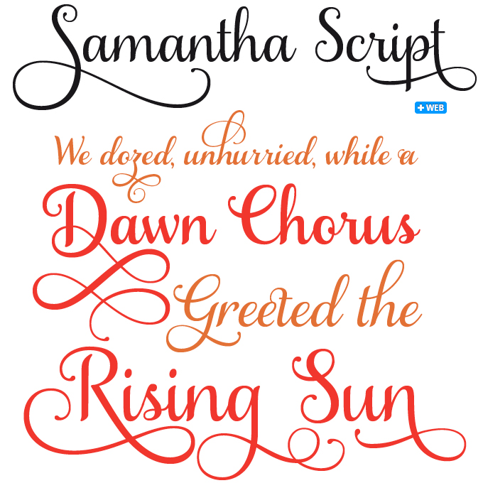 Samantha Script font sample
