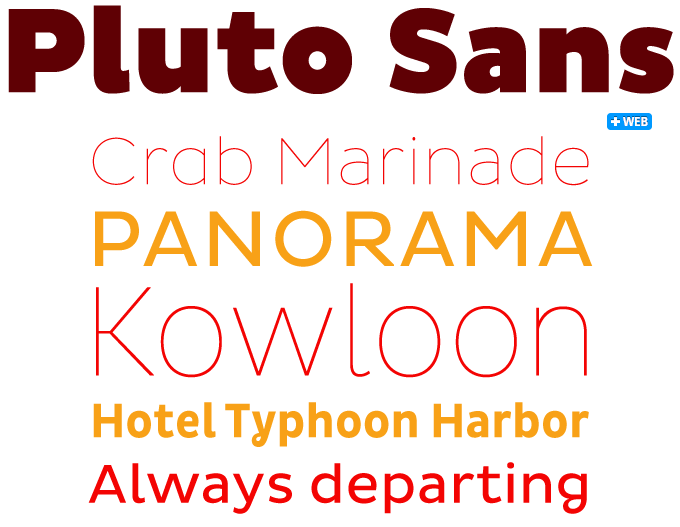 Pluto Sans font sample