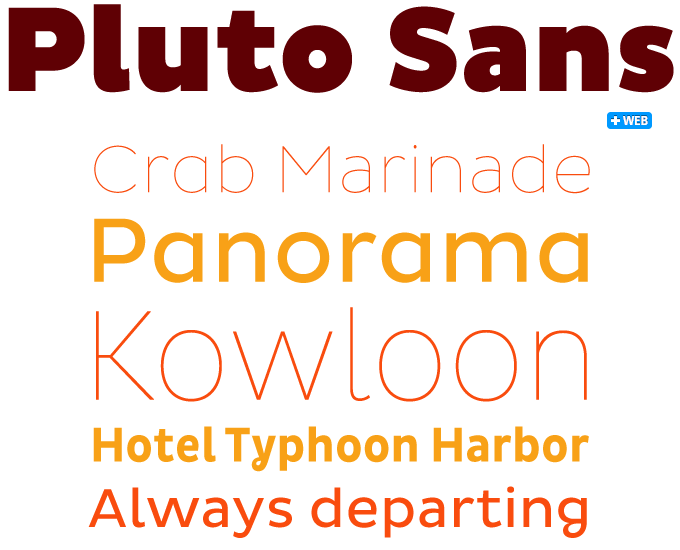 Pluto Sans font sample