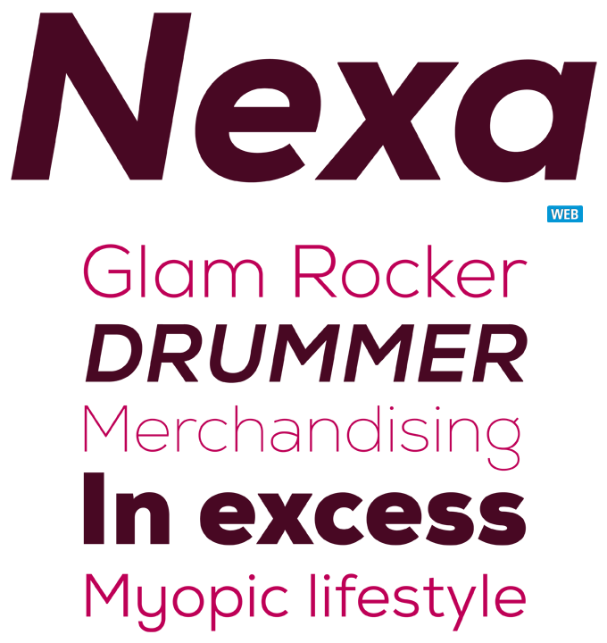 Nexa font sample