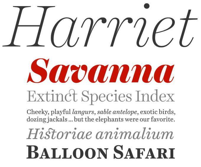 Harriet font sample