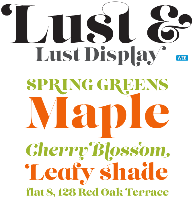 Lust font sample